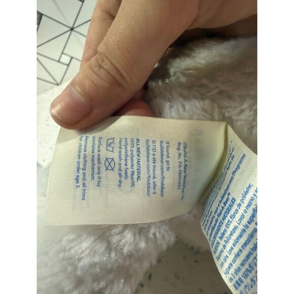 Build A Bear Sweet Stripes Bunny Rabbit Plush Rainbow Easter BAB Stuffed Animal - Picture 7 of 11